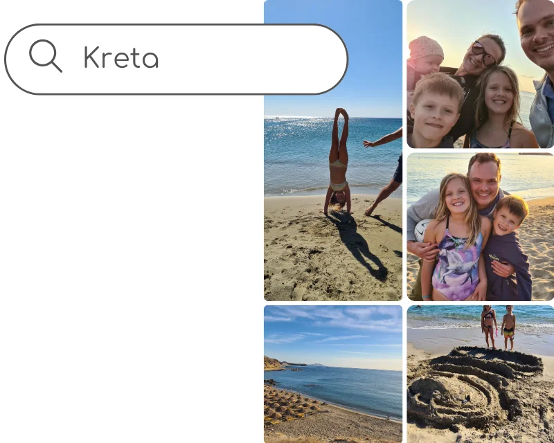 Intelligente Suche um deine Fotos und Videos sofort zu finden